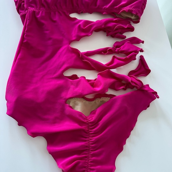 Hot Pink Cutout Swimsuit